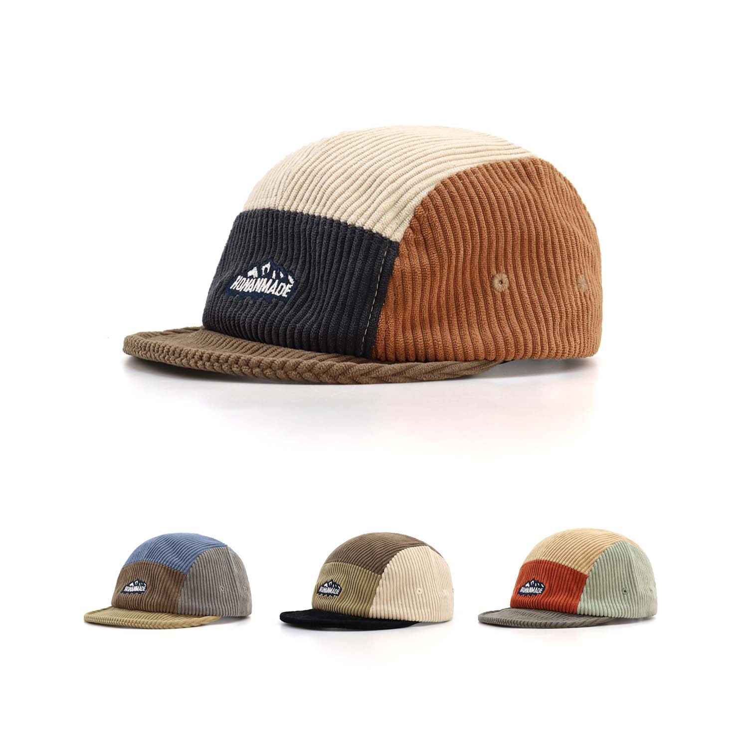 Corduroy Cap 5 Panel - Boné de beisebol feminino de veludo
