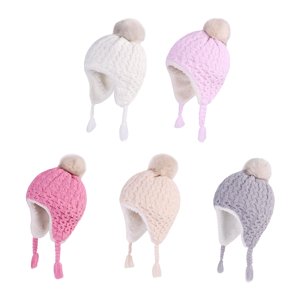 Trapper Hat Ear Flap - Bebê inverno malha earflap chapéus para