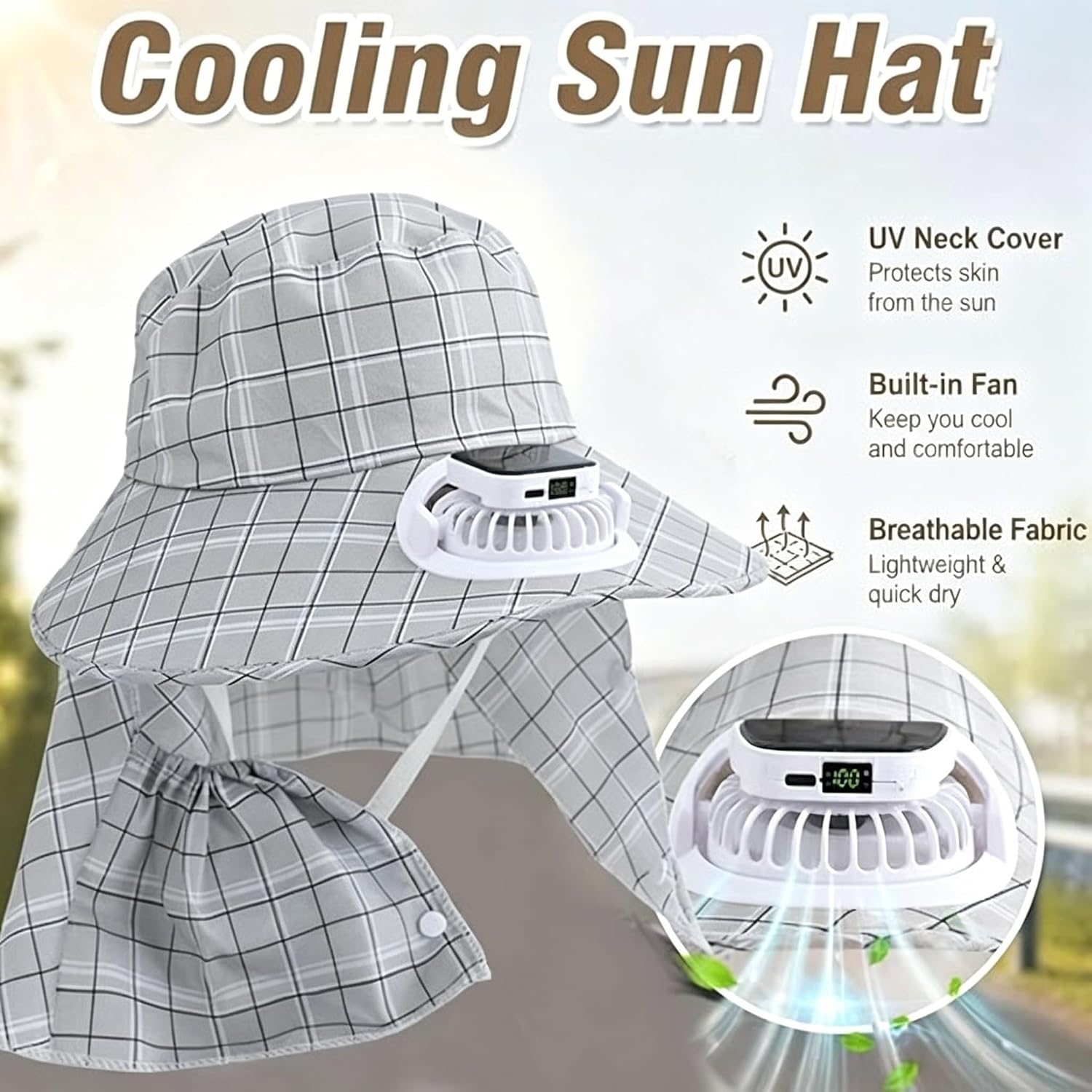 1PC Chapéu com Ventilador Sola - Visor Sun Hat avaliação e preço