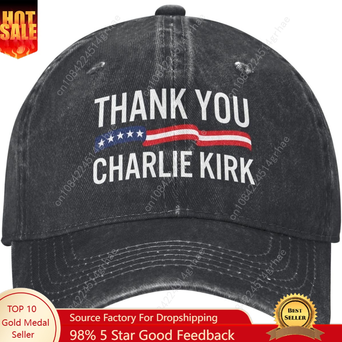 Trewrdt Thank You Charlie Kirk - Dad Hat Cotton avaliação e preço