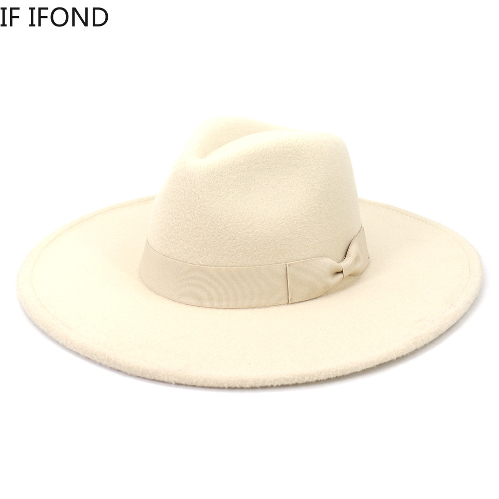 Grande aba larga chapéus femin - Fedora Hat Wool avaliação e preço