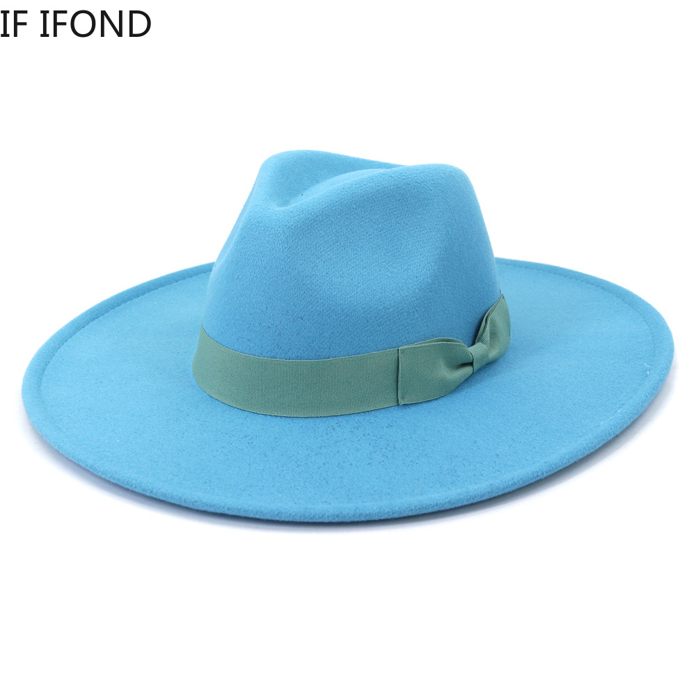 Grande aba larga chapéus femin - Fedora Hat Wool avaliação e preço