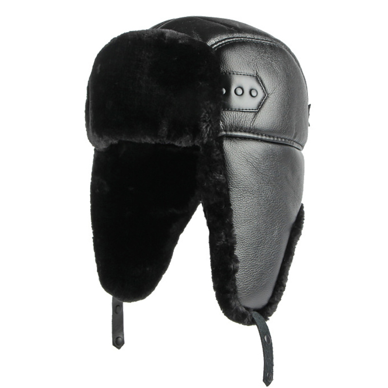 Ht4002 novo couro do plutônio  - Trapper Hat Ear Flap avaliação e preço