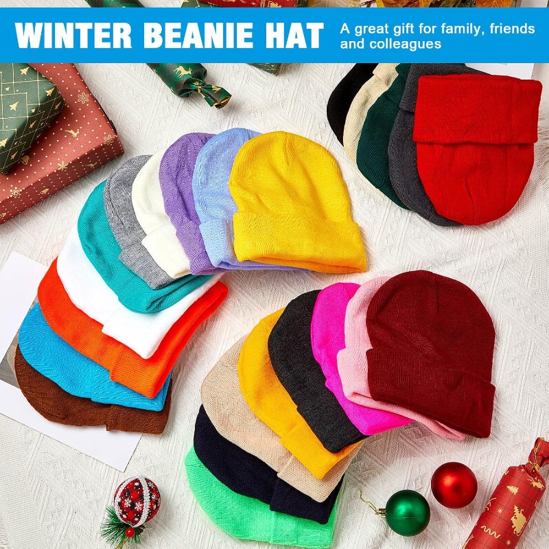 1pc inverno quente grosso gorr - Beanie Cuffed Knit avaliação e preço