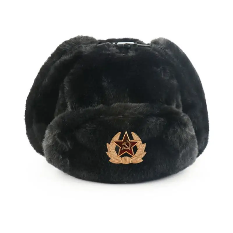 Emblema soviético ushanka chap - Trapper Hat Ear Flap avaliação e preço