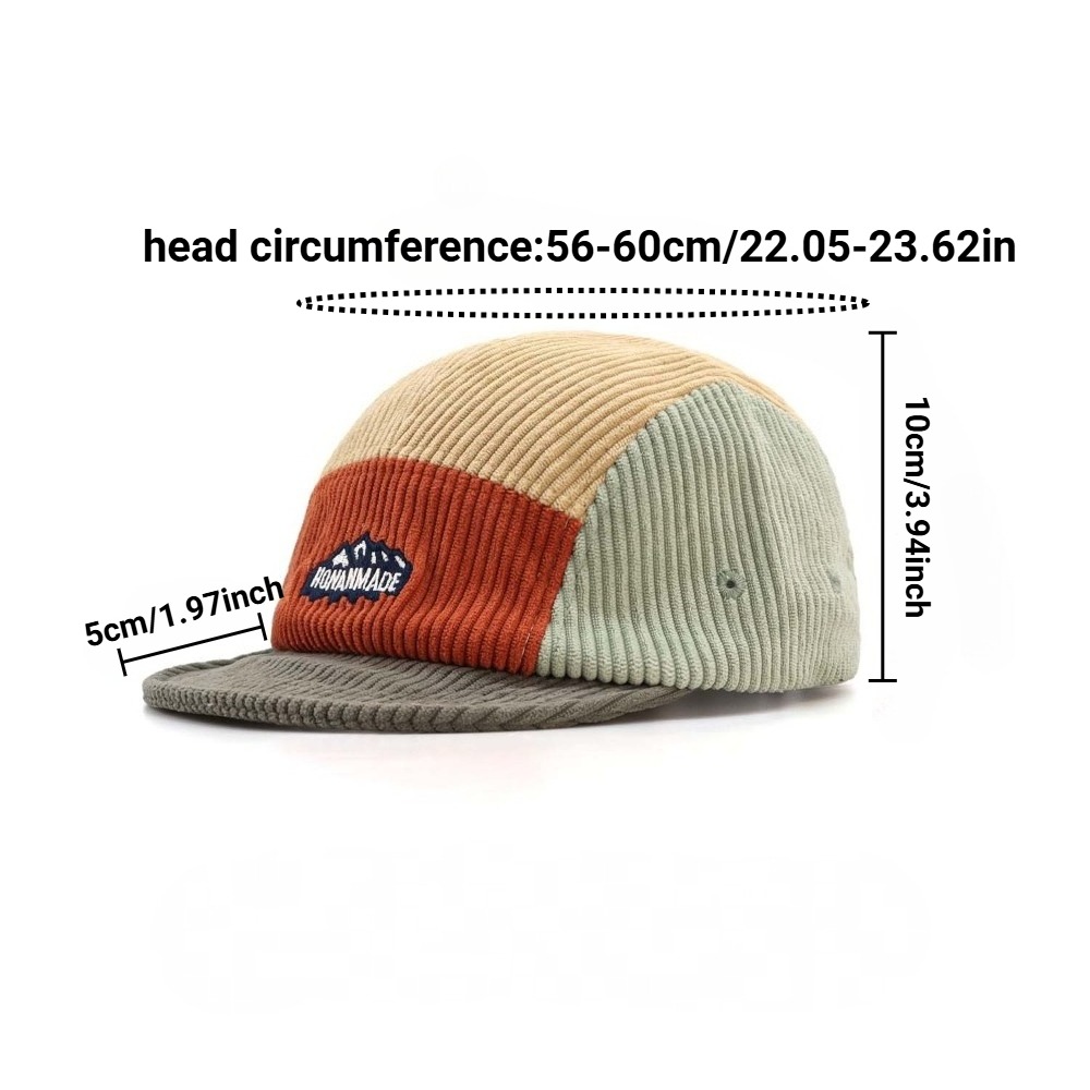 Boné de 5 Painéis com Aba Curt - Corduroy Cap 5 Panel avaliação e preço