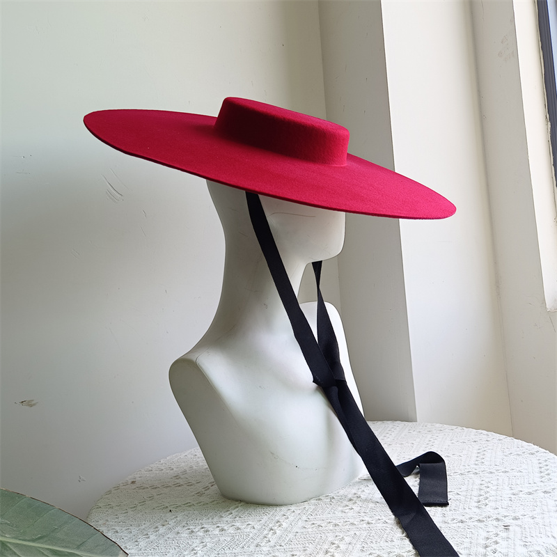15cm lã de trigo aba larga lã  - Fedora Hat Wool avaliação e preço